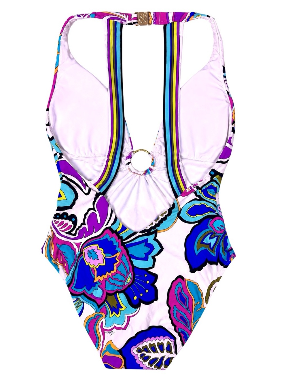 NWT Trina Turk Mandalay Floral Plunge One-Piece Swimsuit Luxury Statement Piece - Picture 4 of 12